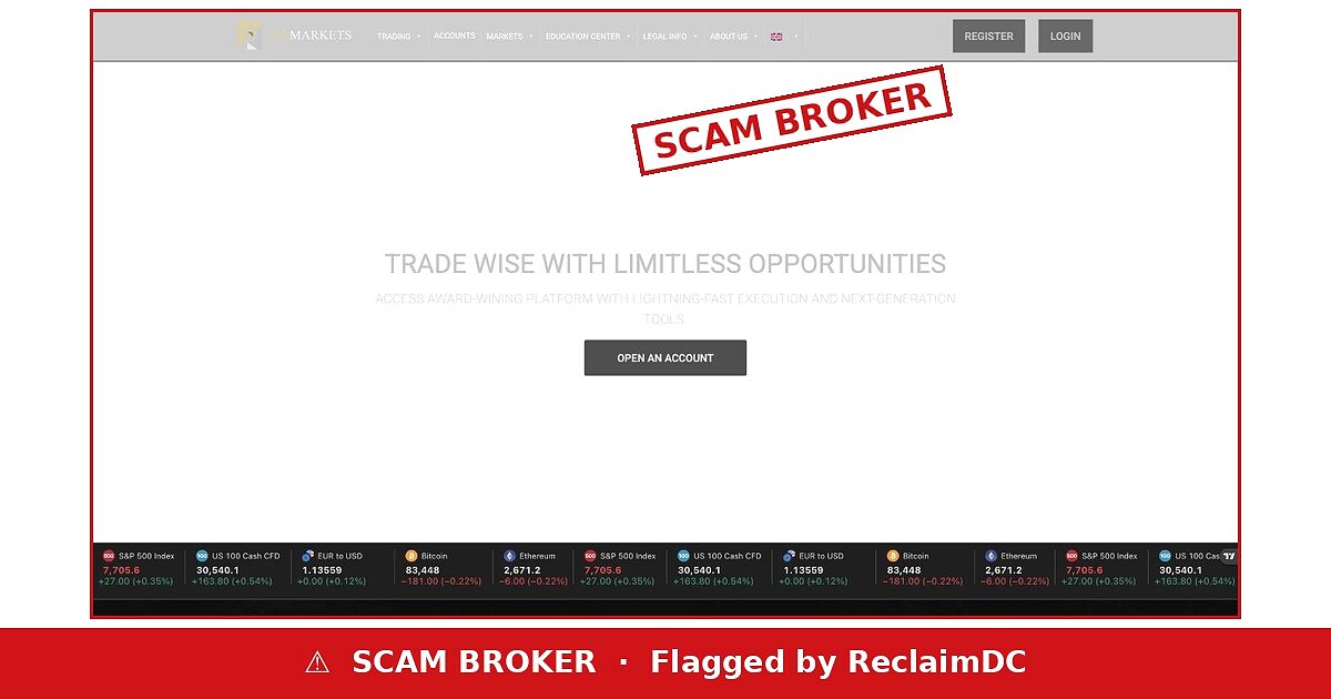 Primarkets flagged as a scam broker by ReclaimDC