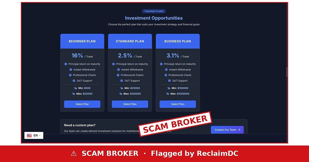 Sterling Prime Markets flagged as a scam broker by ReclaimDC