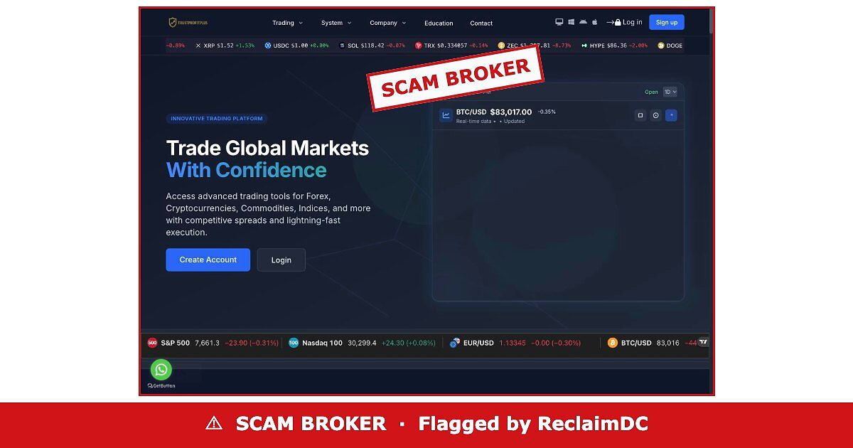 Trustprofitplus scam broker warning