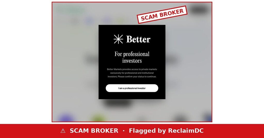 Better Markets scam broker warning