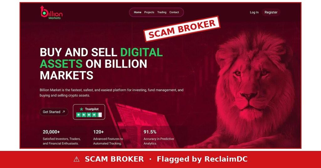 Billion Markets scam broker warning
