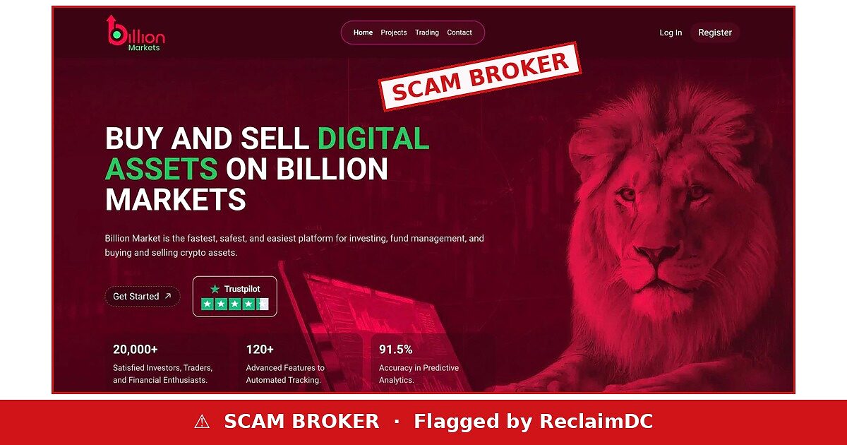 Billion Markets scam broker warning