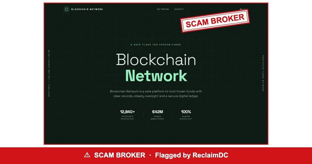 Blockchain Network — flagged scam broker