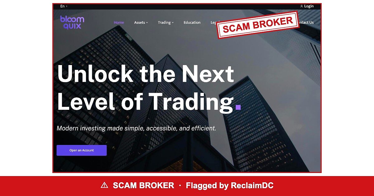 BloomQuix — flagged scam broker