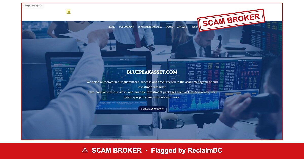 Blue Peak Asset — flagged scam broker