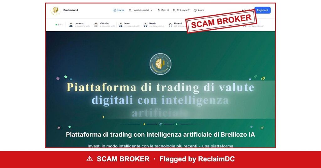 Brelliozo IA — flagged scam broker