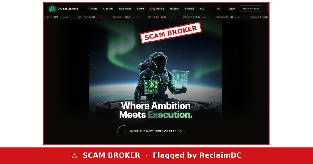 Crucial Markets scam broker warning