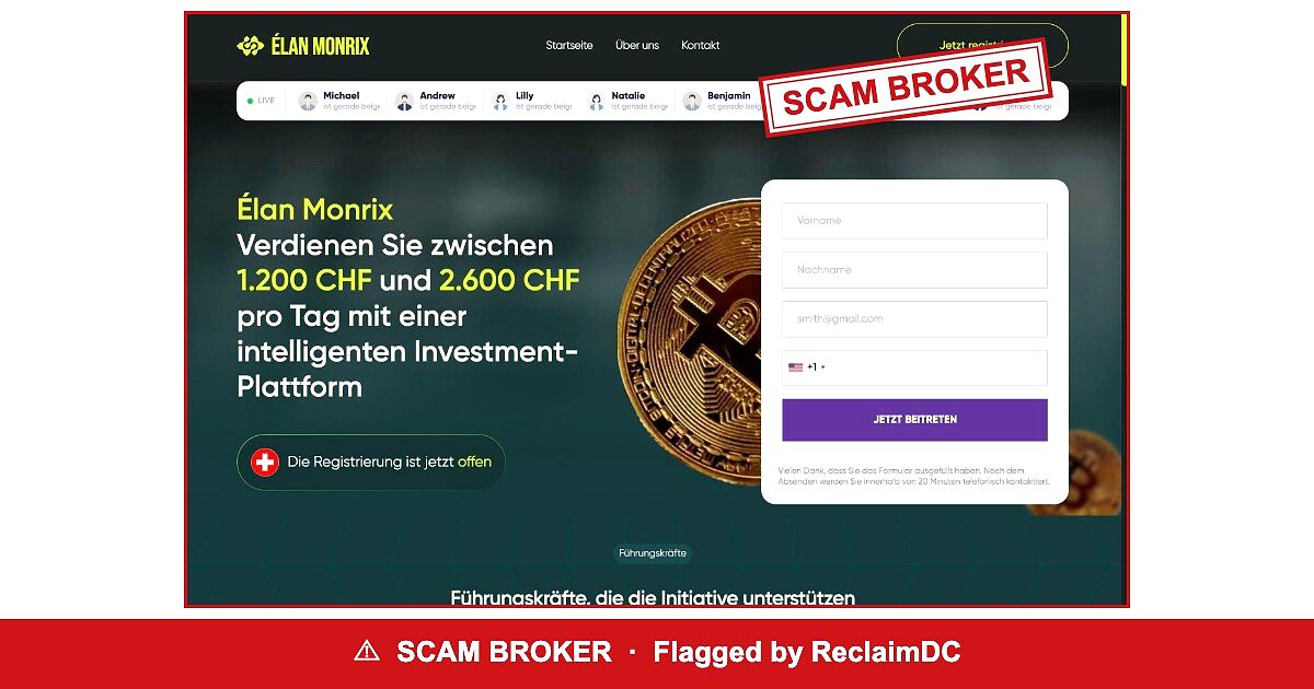 Élan Monrix — flagged scam broker