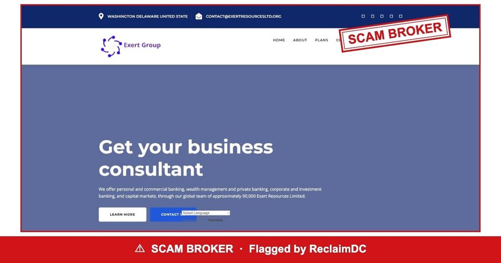 Exert Resources — flagged scam broker