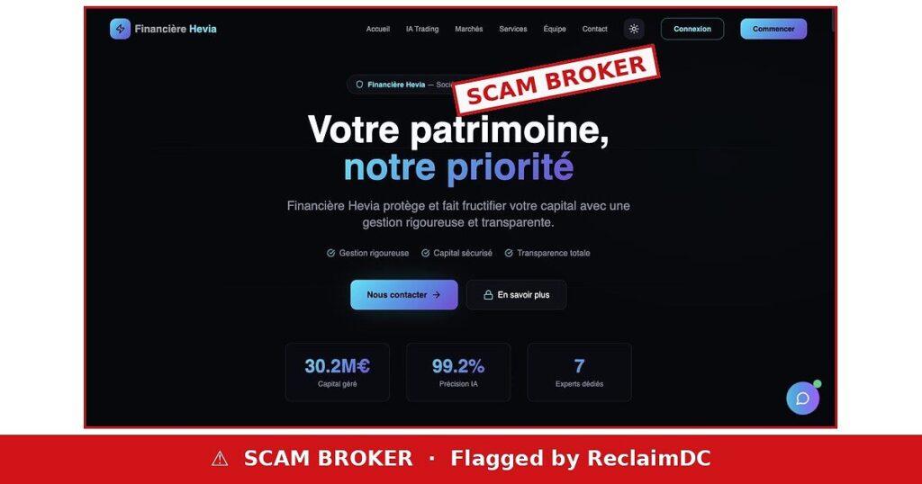 Financière Hevia scam broker warning