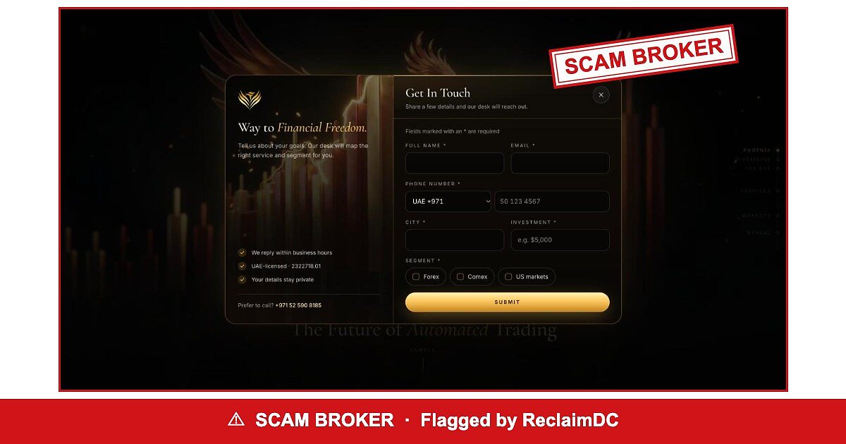 Finoways — flagged scam broker
