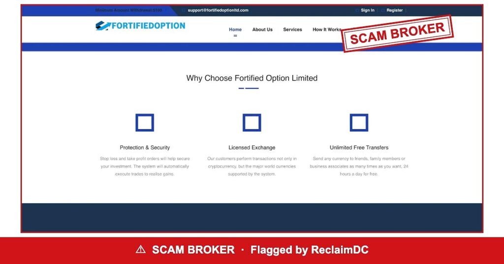 Fortified Option Limited — flagged scam broker