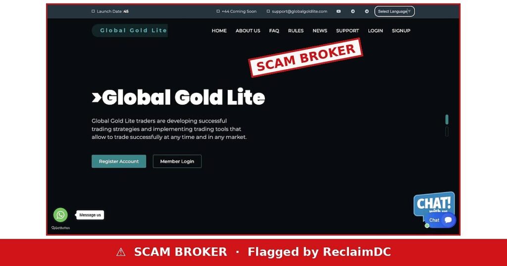 Global Gold Lite scam broker warning