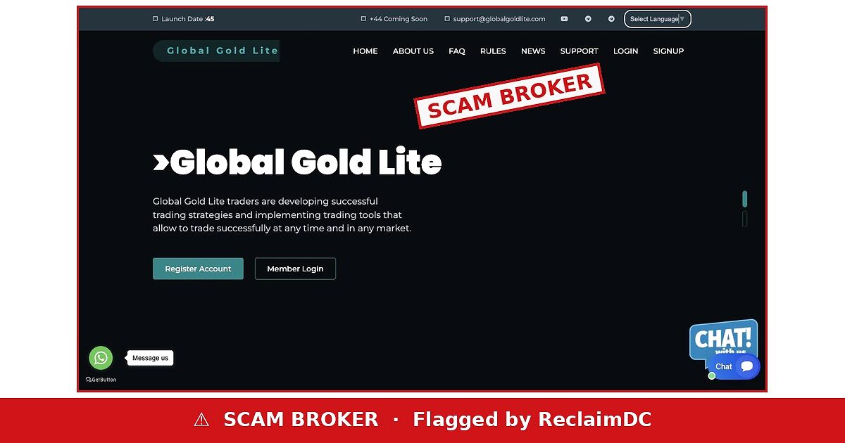 Global Gold Lite scam broker warning