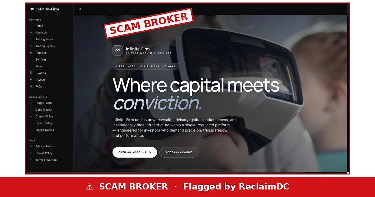 Infinite-Firm scam warning — ReclaimDC