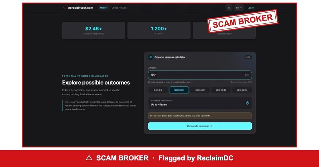 Nordeqinvest — flagged scam broker