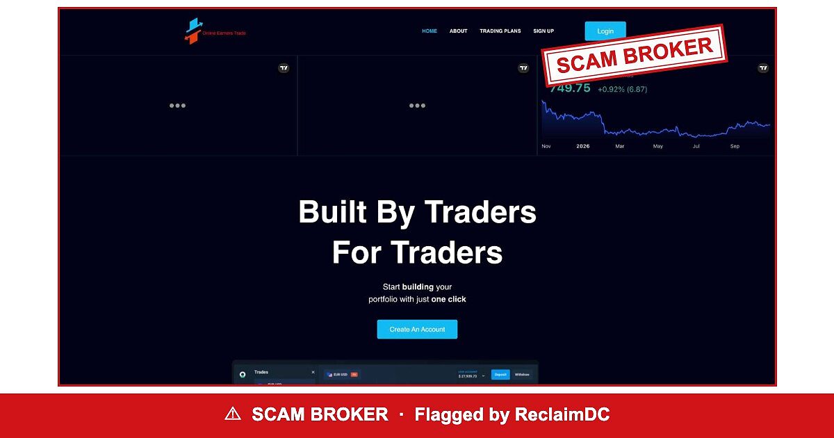 Online Earners Trade — flagged scam broker