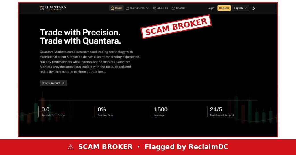 Quantara Markets scam broker warning