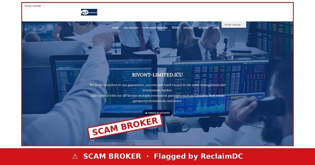 Rivont Limited scam warning — ReclaimDC