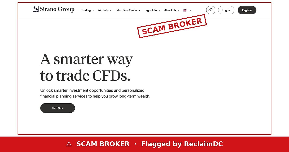 Sirano Group scam broker warning