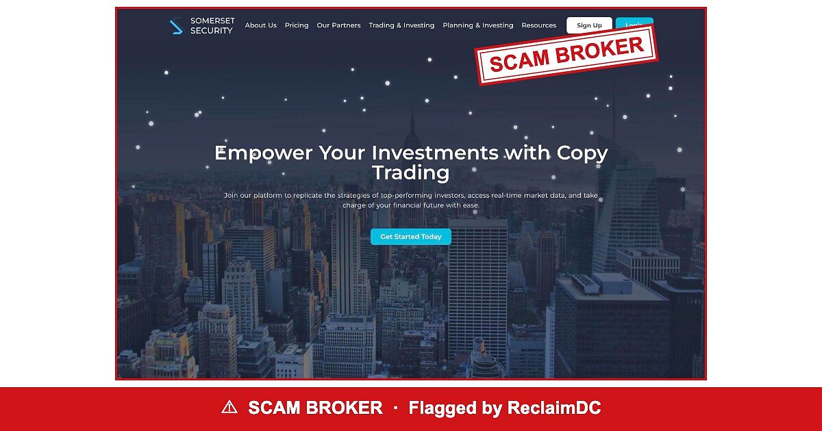 Somerset Security — flagged scam broker