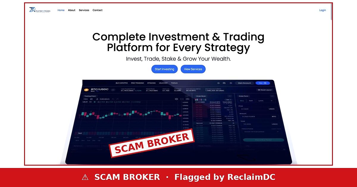 TrustedFxTrade scam warning — ReclaimDC