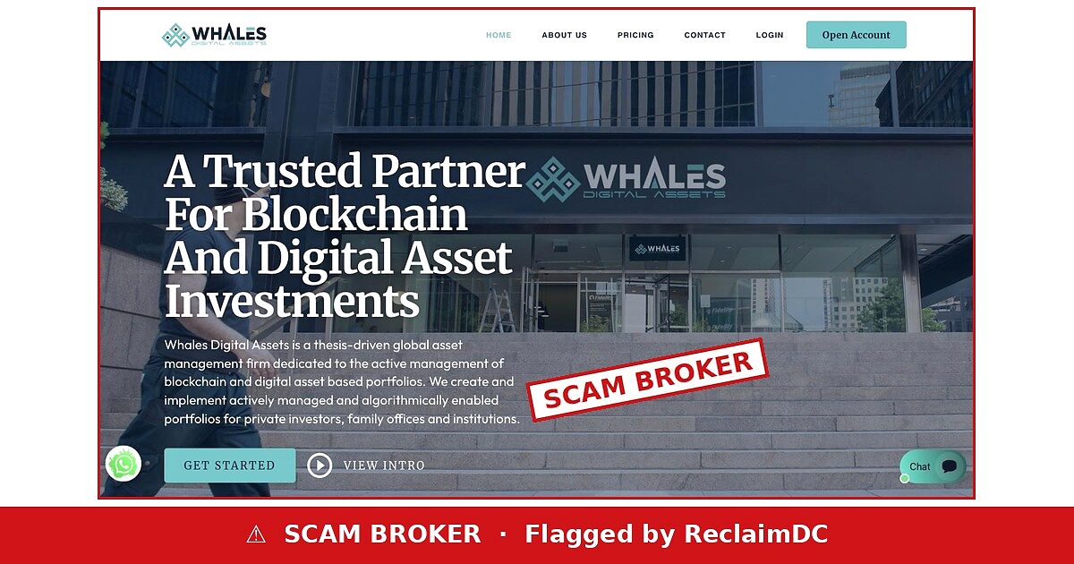 Whales Digital Assets scam broker warning